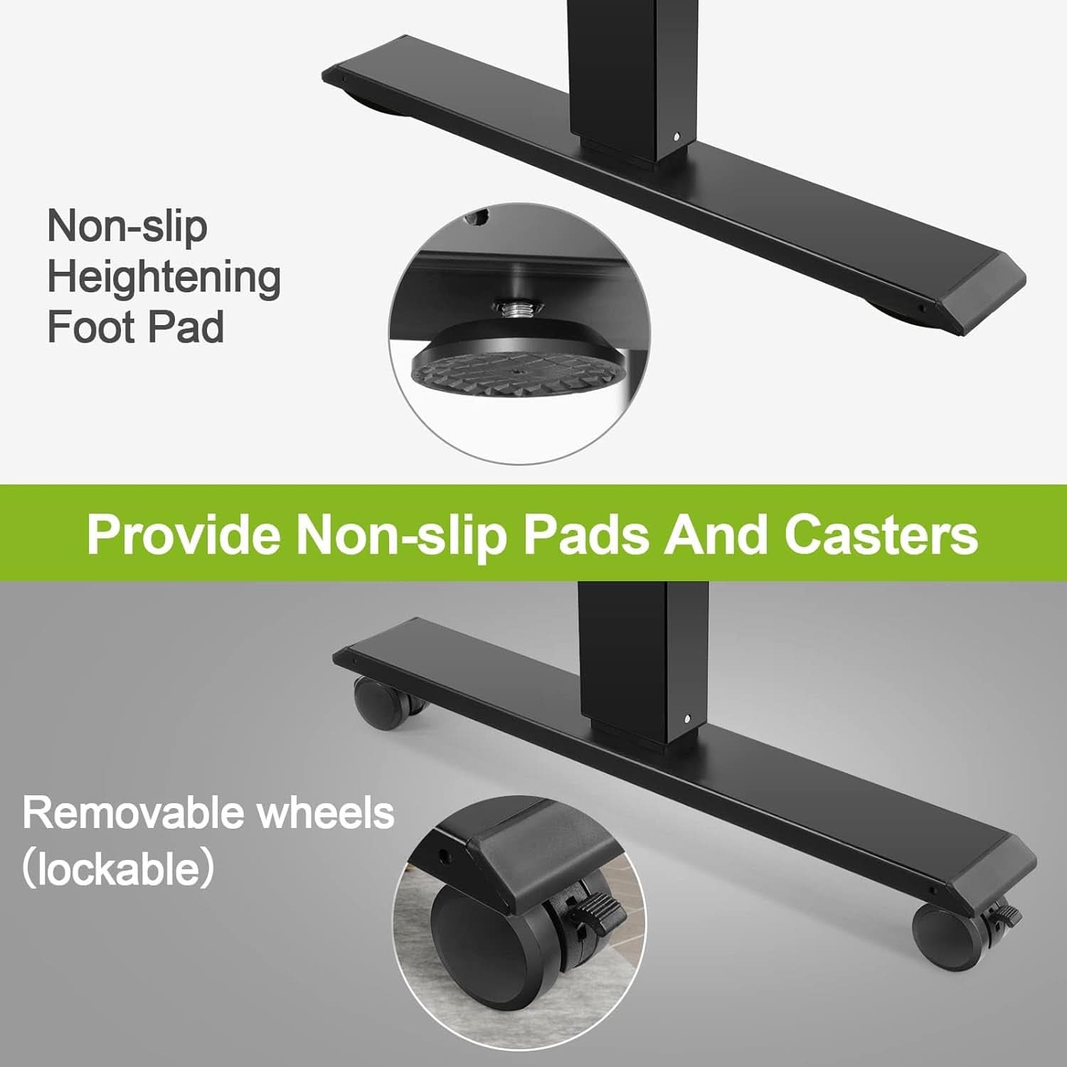 Electric Standing Desk 55 x 24 In With Charging Station