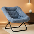 Oversized FauxFur Folding Lounge Chair Charcoal Gray