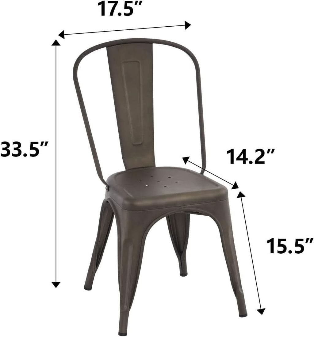 Tolix Style Metal Dining Chair 18 Inch Stackable Set Of 4