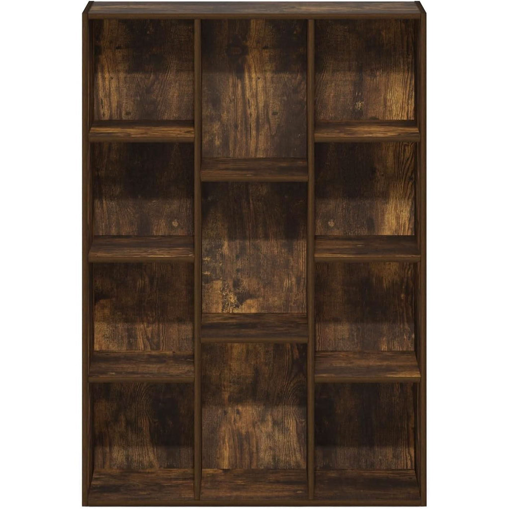Luder 11-Cube Amber Pine Bookcase For Living Room Storage