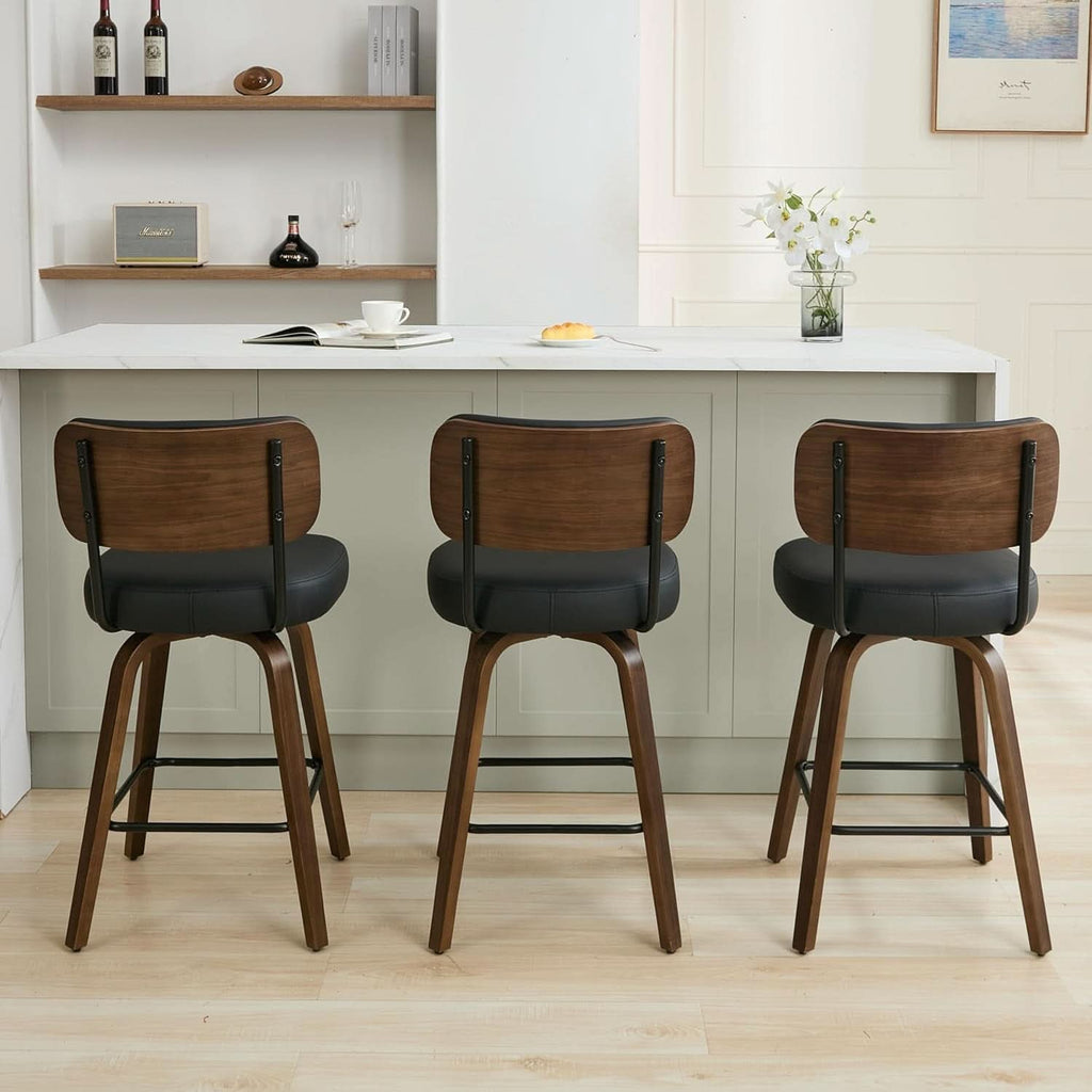 Swivel Bar Stools Set Of 4 26 Inch Counter Height Black