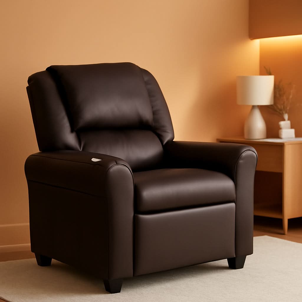 Vana Leathersoft Kids Recliner With Cup Holder And Headrest