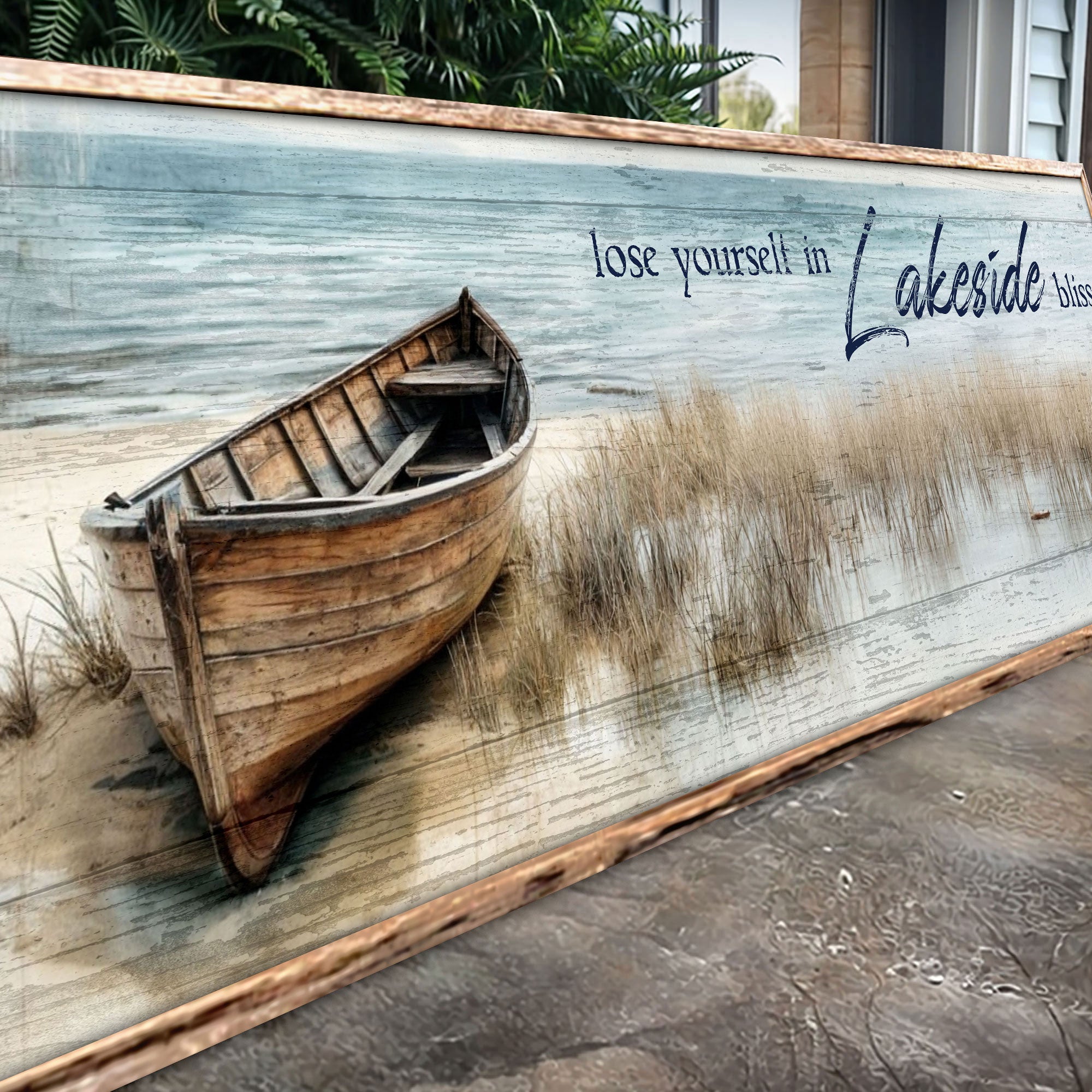 Lose Yourself in Lakeside Bliss Lake House Coastal Sign II