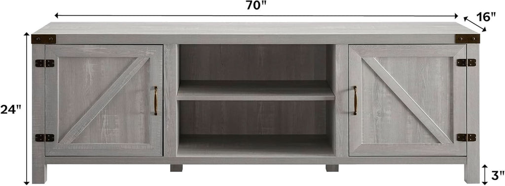 Georgetown Modern Farmhouse 70 Inch TV Stand Stone Grey