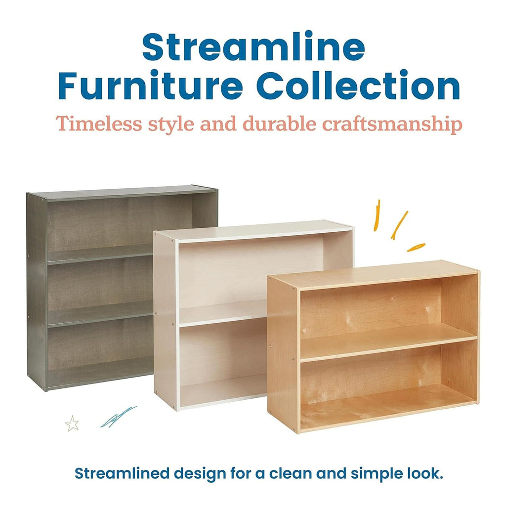 Two Shelf Storage Cabinet 24In Grey Wash Kids Bookshelf