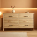 Mid-Century Modern 6 Drawer Dresser With Chevron Pattern