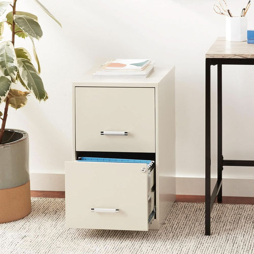 18 Inch Deep 2 Drawer File Cabinet Putty For Home Office