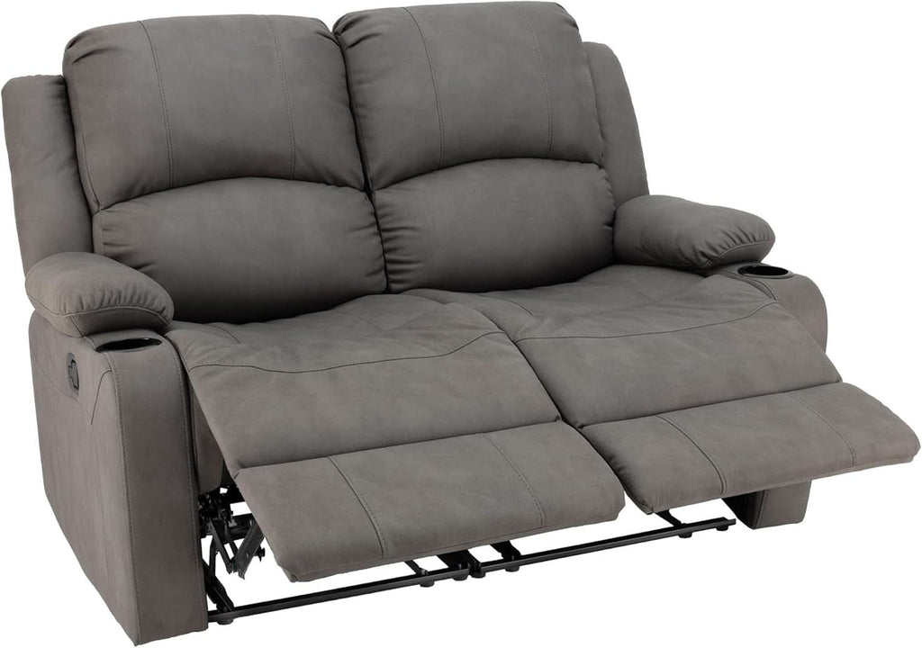 58 Inch Wall Hugger Double Recliner RV Theater Seats Slate