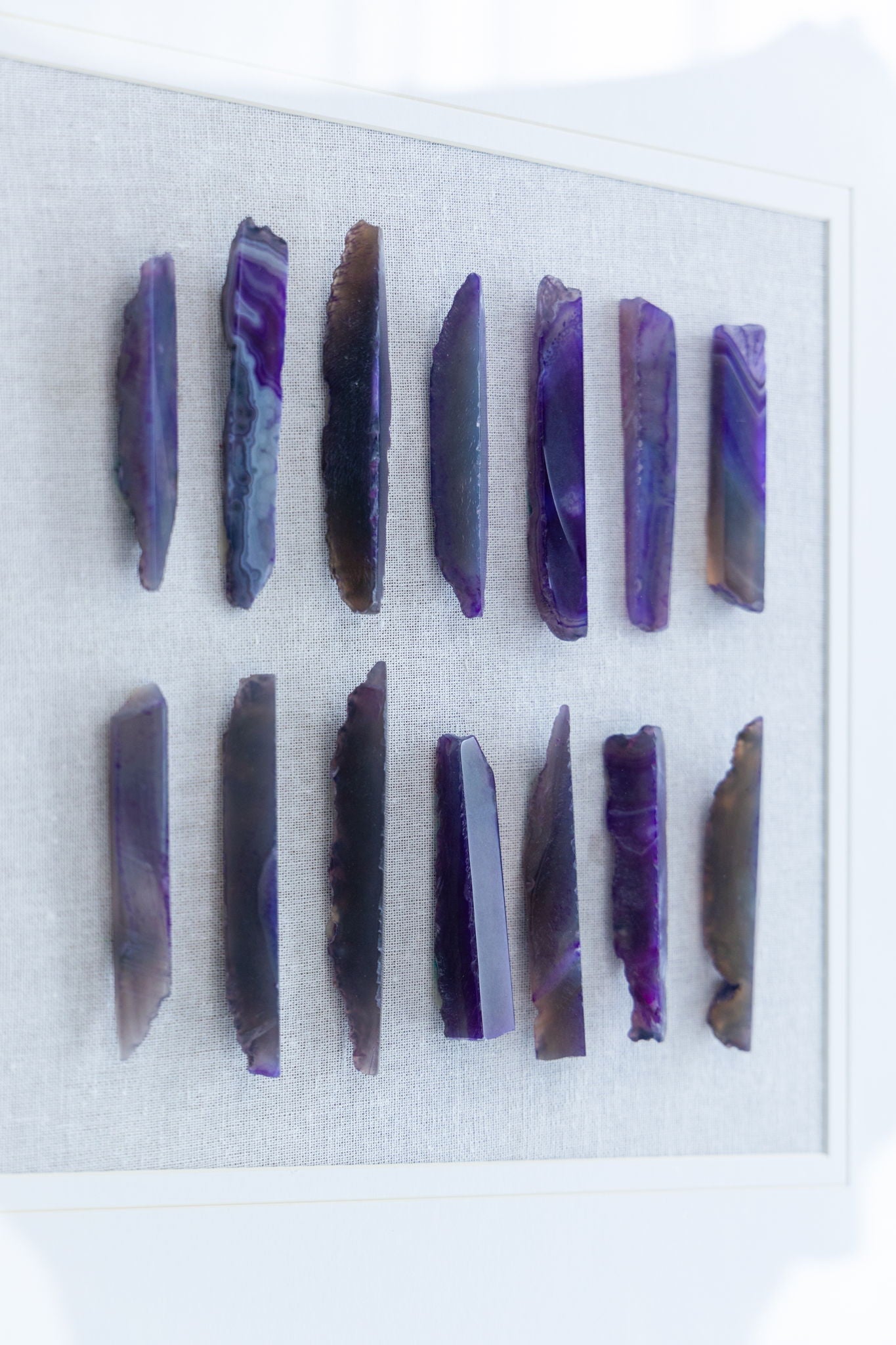Grace Purple Agate Shadow Boxes Wall Art Set of 2 - Multicolor