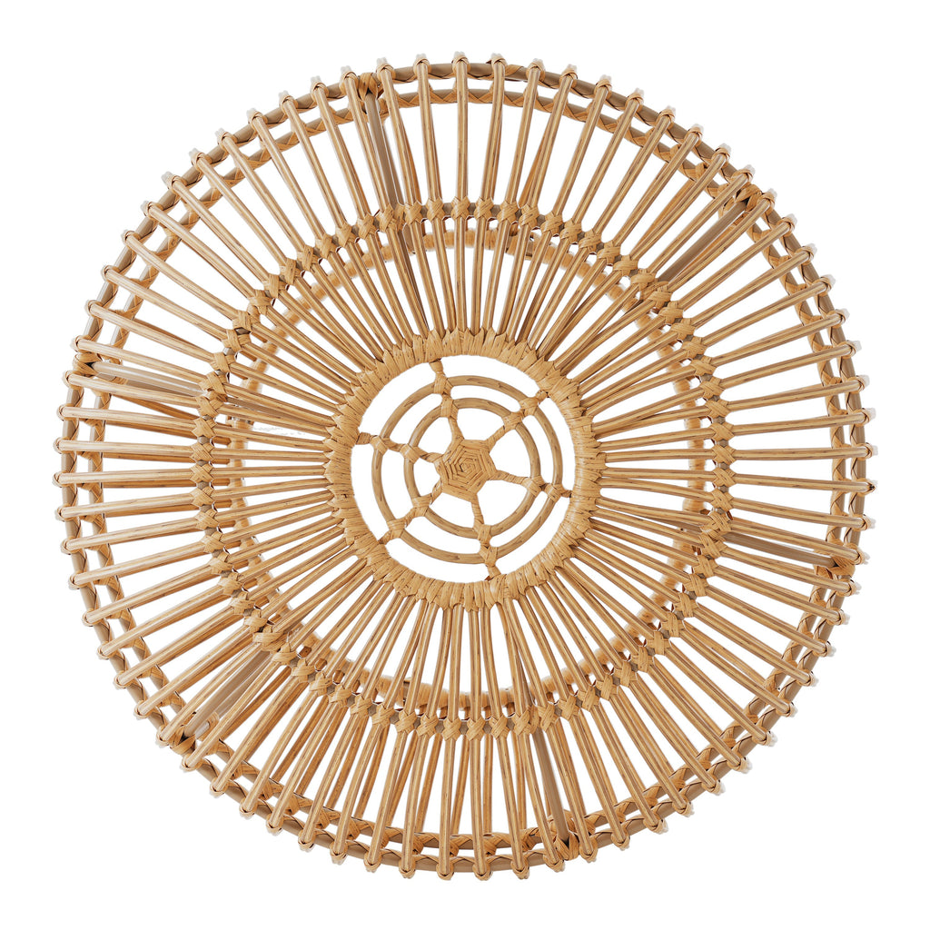 Coffee Table - Bohemian Faux Rattan Weave Accent Table