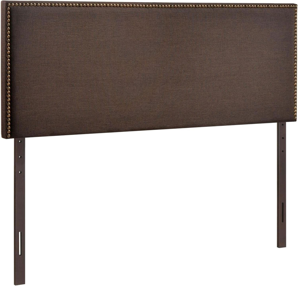 Elegant Upholstered Queen Headboard with Nailhead Trim