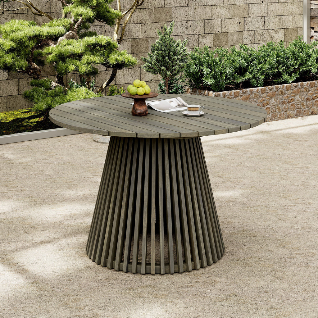Patio Set Outdoor Acacia Wood Furniture Sets - Modern Club Chair Conversation Sets with Patio Dining Table