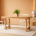 67 Inch Squire Trestle Farmhouse Dining Table Light Brown