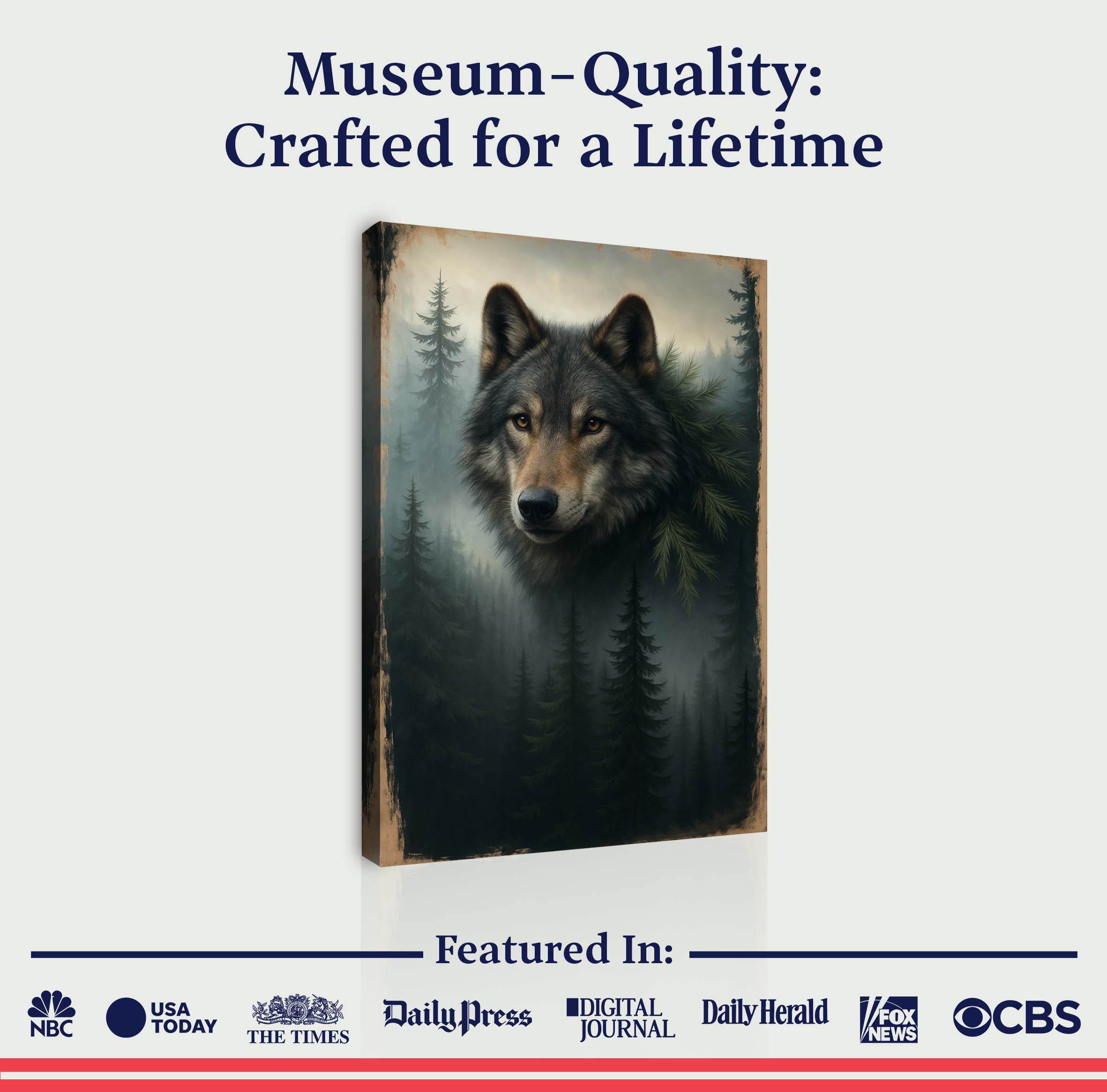 Wolf Double Exposure Wall Art V