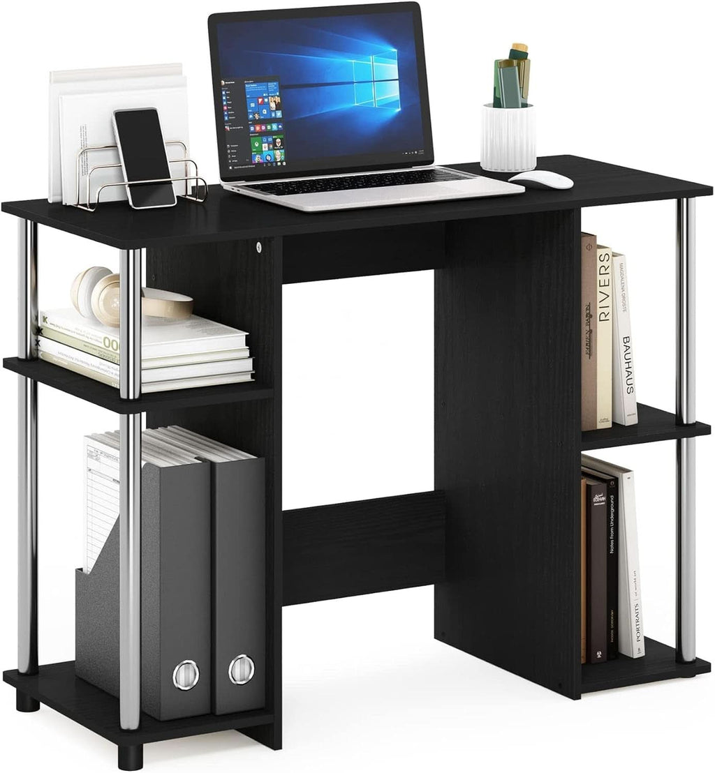 Jaya Computer Desk Americano Finish With Storage Shelves