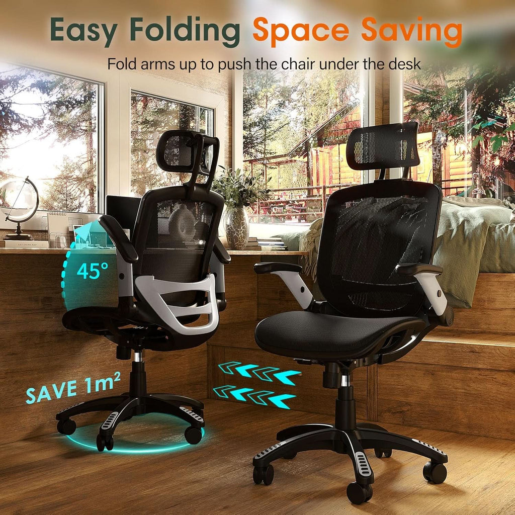 Big Tall Mesh Office Chair With Headrest And Tilt