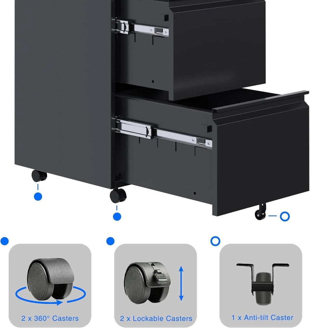 2 Drawer Vertical File Cabinet With Lock Letter Size
