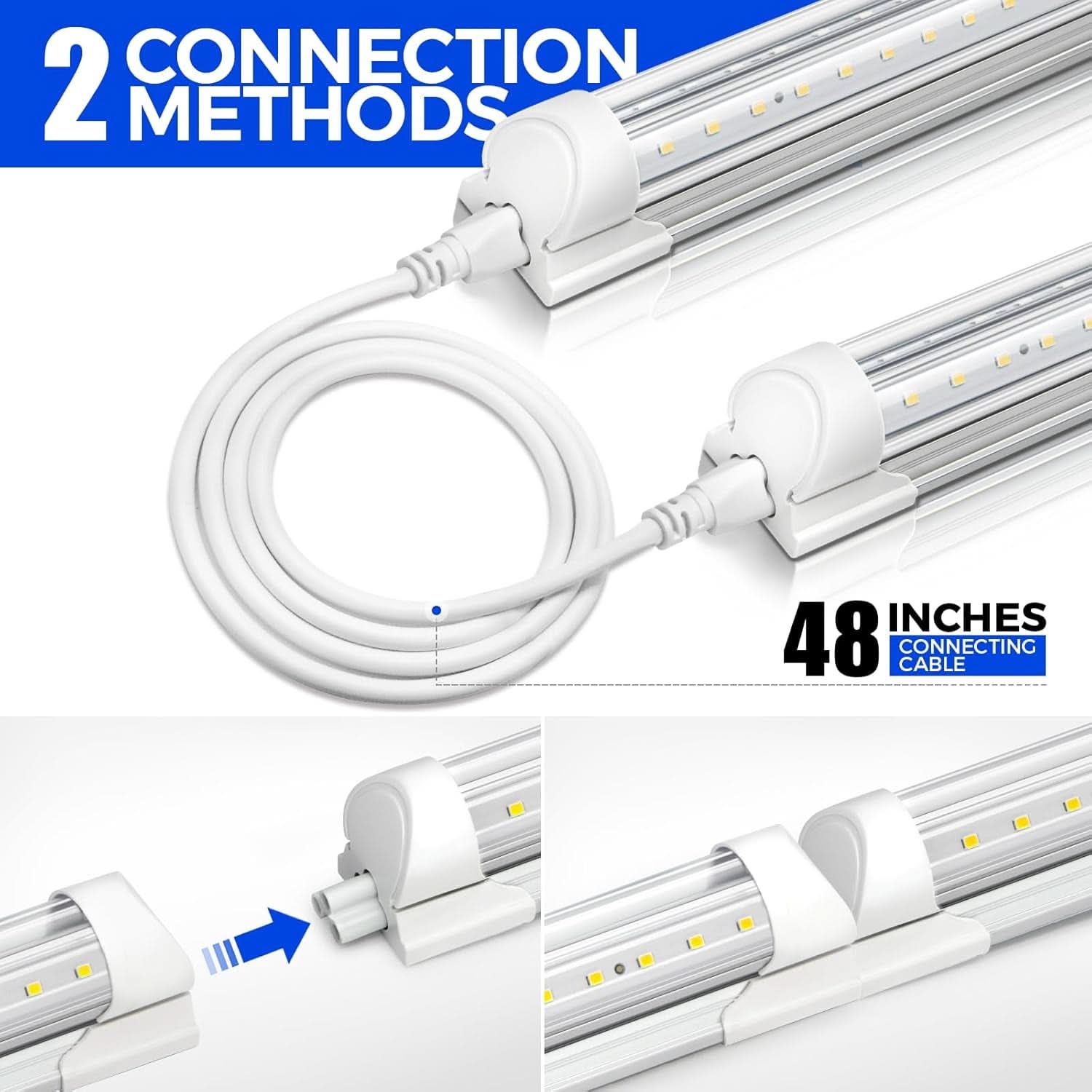 8ft LED Shop Light 10000 Lumens Daylight 5000K Linkable
