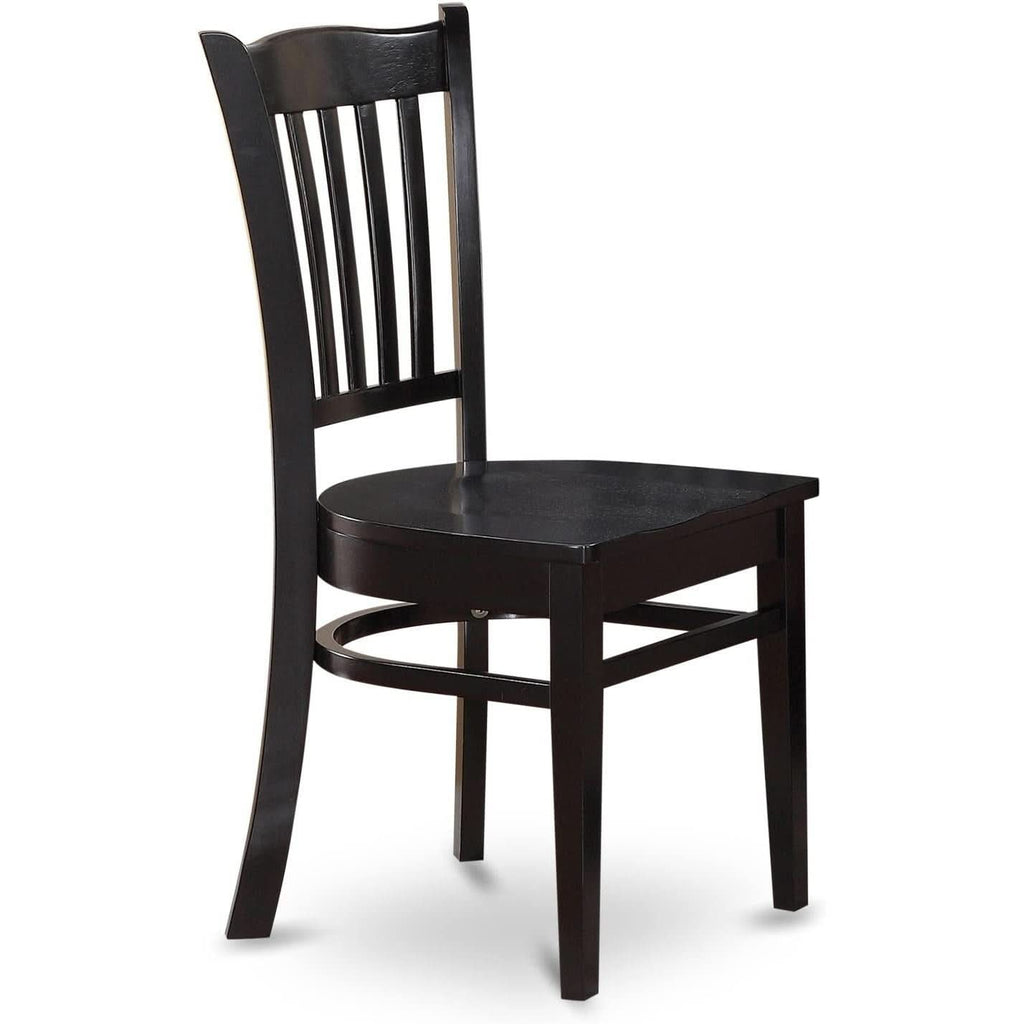 Black Round Dining Table Set 3 Piece Wood Dining Chairs