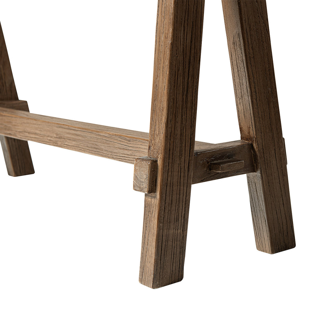 Hawthorne 60'' Solid Reclaimed Elm Trestle Console Table, Heritage Medium-Dark Brown