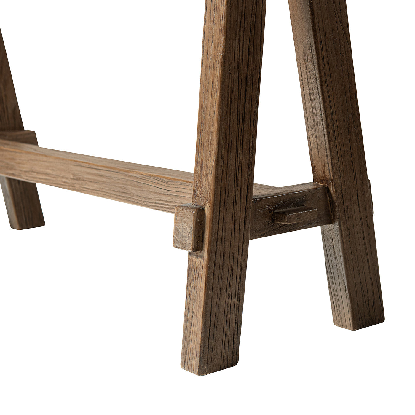 Hawthorne 60'' Solid Reclaimed Elm Trestle Console Table, Heritage Medium-Dark Brown