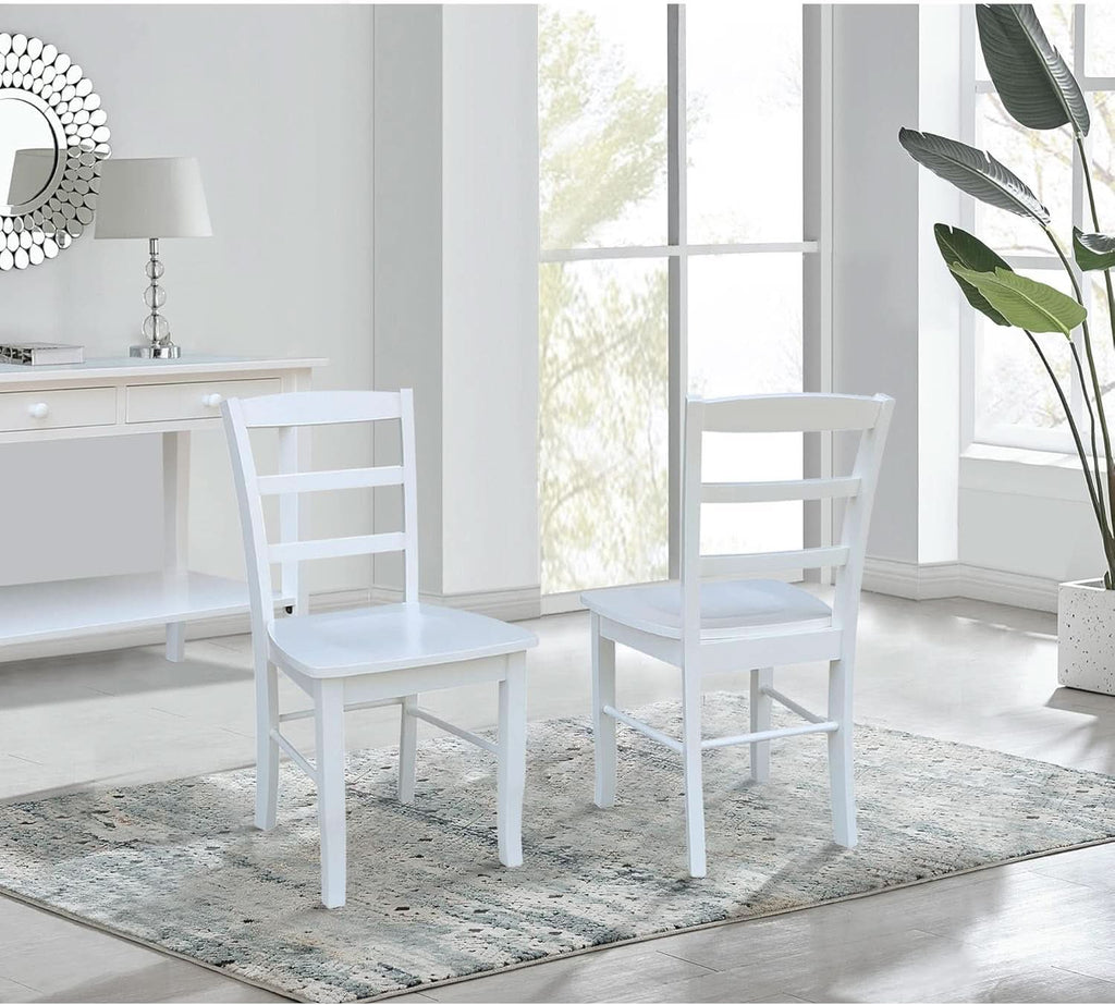 Madrid Ladderback Dining Chairs Set Of Two White Finish