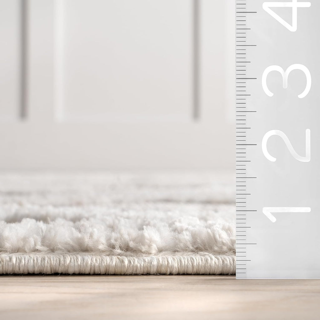 10X14 Ansley Moroccan Tassel Area Rug, Light Grey, High-Low Textured Bohemian Design, Plush High Pile, Stain Resistant, for Bedroom, Living Room, Hallway, Entryway