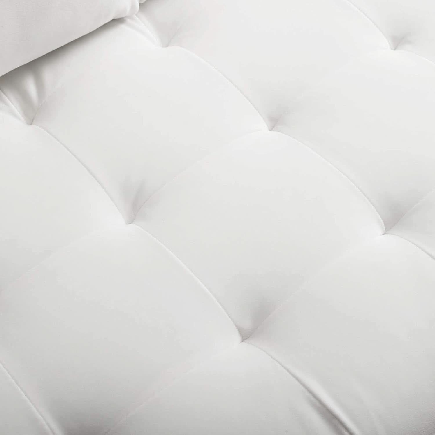 Valour Performance Velvet Sofa White Mid Century Modern