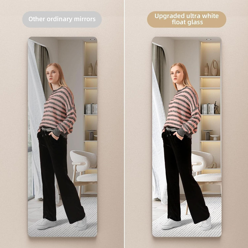 Door Mirror Full Length 47-Inch By 16-Inch Over Door Black