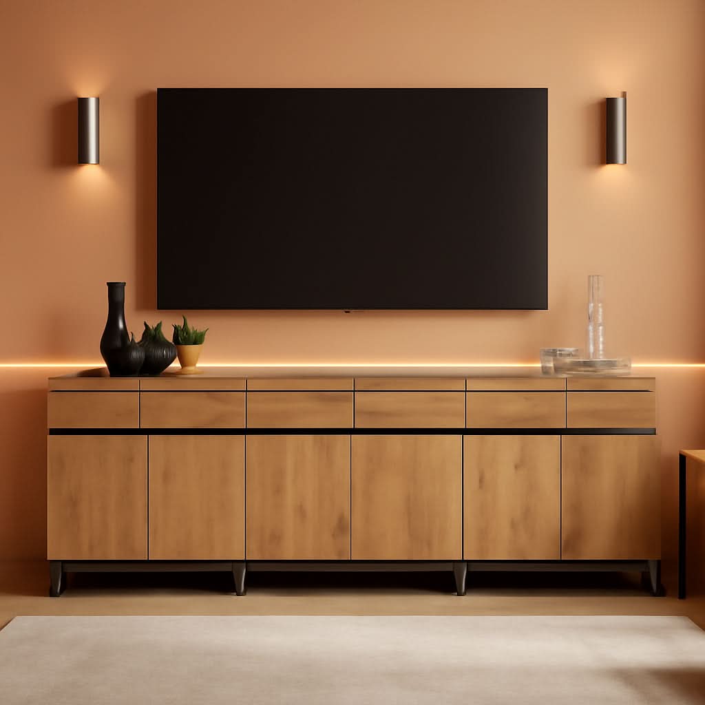 3 In 1 TV Stand For TVs Up To 110 Inch With Adjustable Shelves