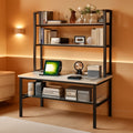 55 Inch Desk With Hutch And Bookshelf Open Shelves