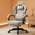 Grey Gaming Chair With Pocket Spring Cushion And Gel Pad
