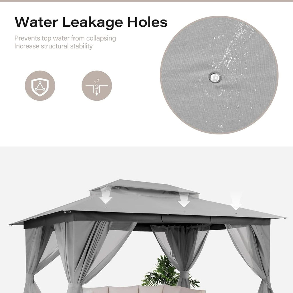 Outdoor Gazebo 10x13 With Mosquito Netting Weatherproof