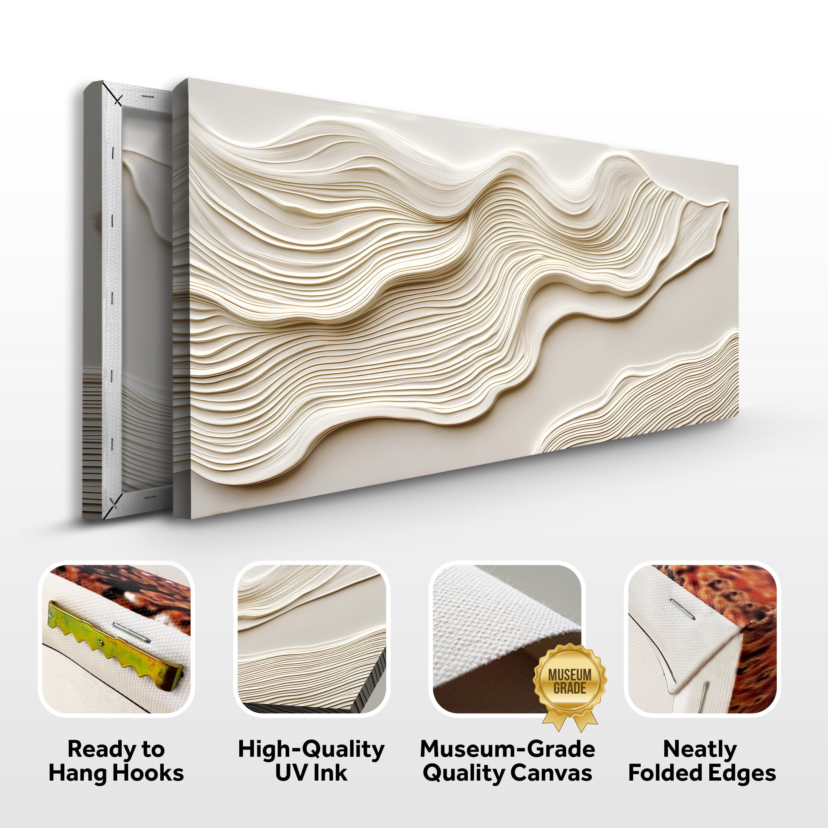 Ivory Impasto Abstract Wall Art