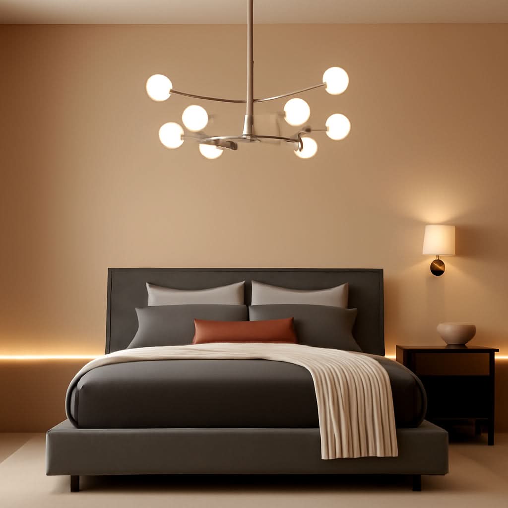 Sputnik 12 Light Brushed Nickel Chandelier For Dining Room