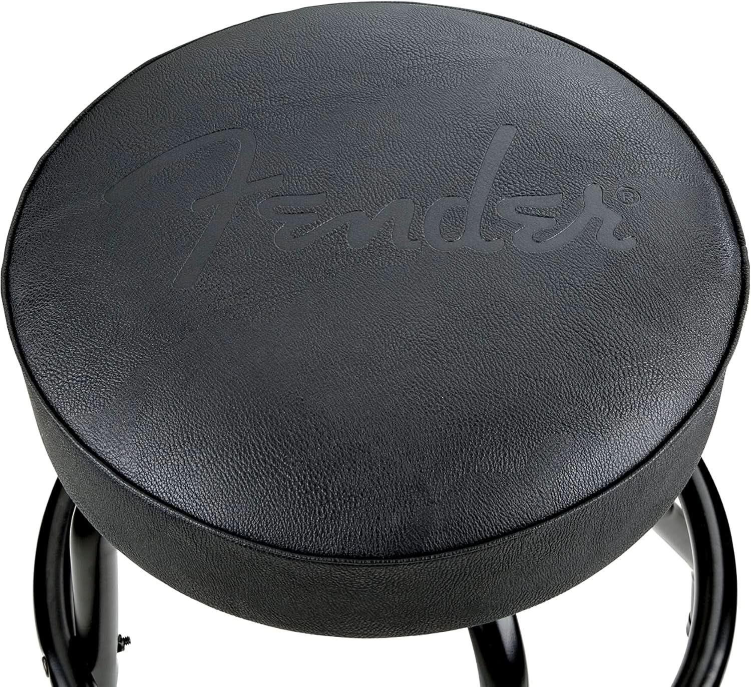 30 Inch Embossed Fender Logo Swivel Bar Stool Black