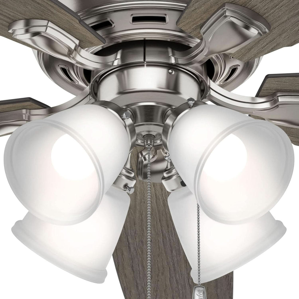 52 Inch Indoor Ceiling Fan With LED Lighting Brushed Nickel