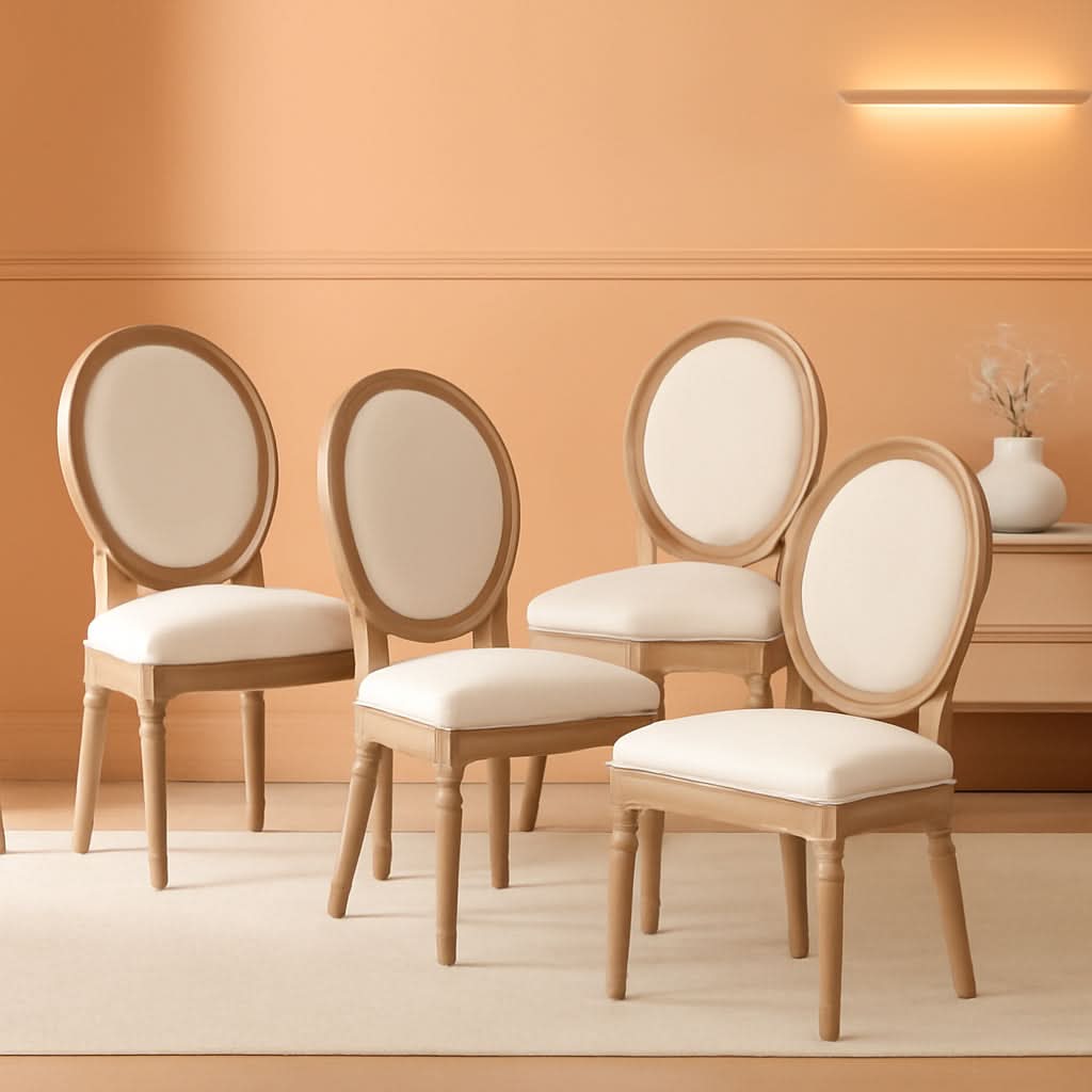 French Country Dining Chairs Set Of 4 With Carved Solid Wood Frames