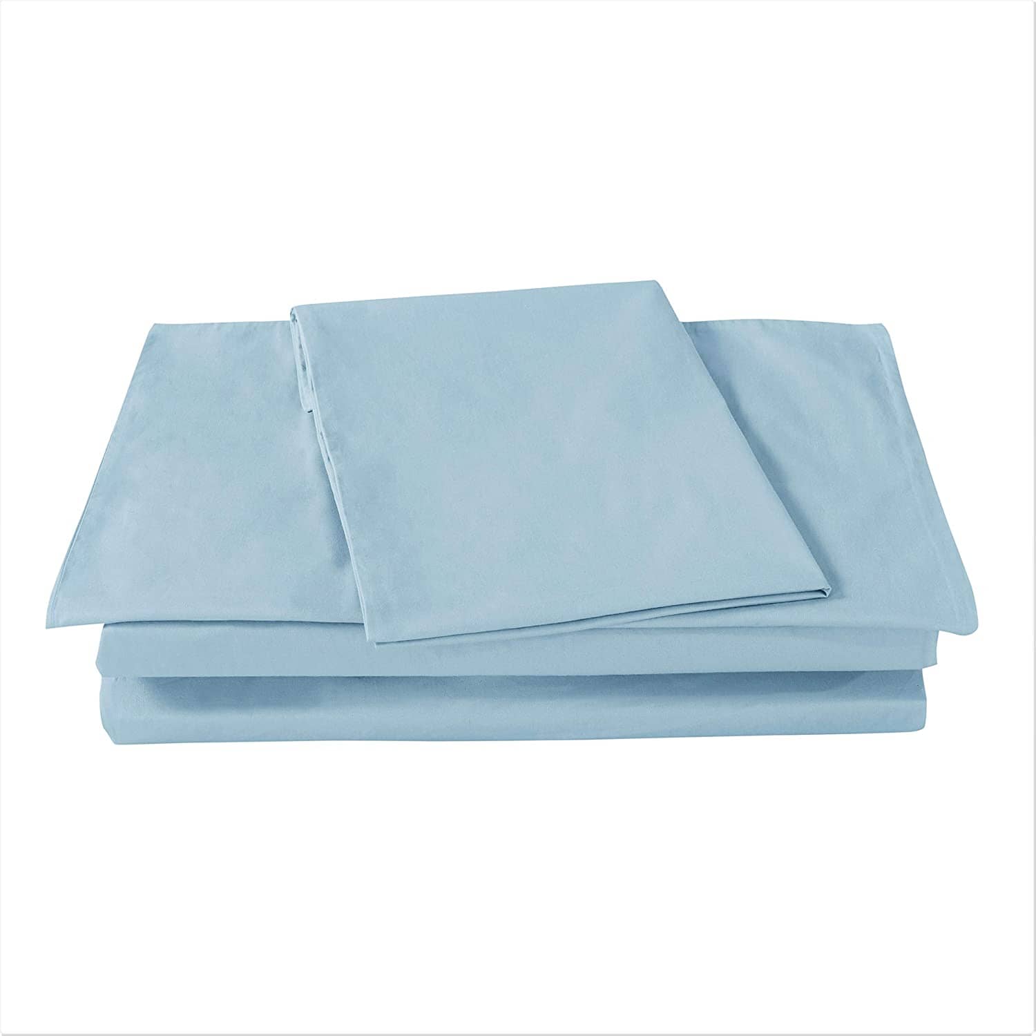 DaDa Bedding Cotton Soothing Light Sky Blue Fitted Sheet (JHW-604)