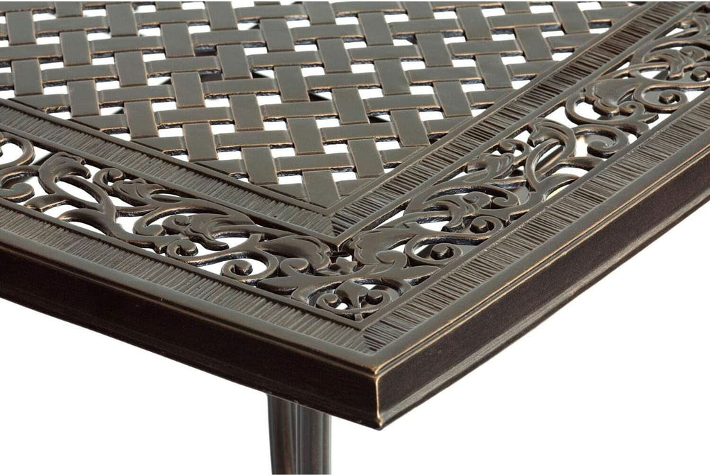 Outdoor Dining Set With Rust Resistant Aluminum And Swivel Rockers 60 Inch Table