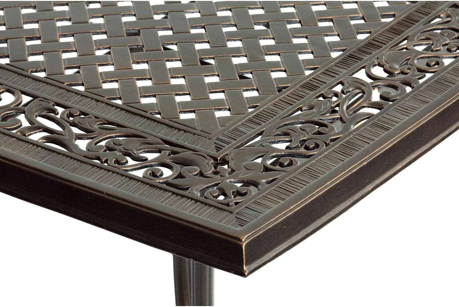 Outdoor Dining Set With Rust Resistant Aluminum And Swivel Rockers 60 Inch Table