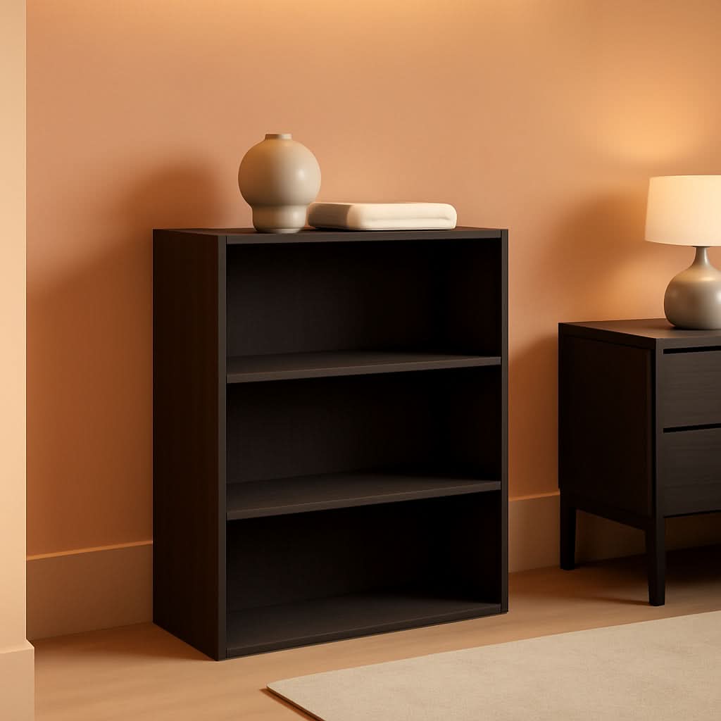 Pasir 3 Tier Open Shelf Bookcase In Espresso Finish