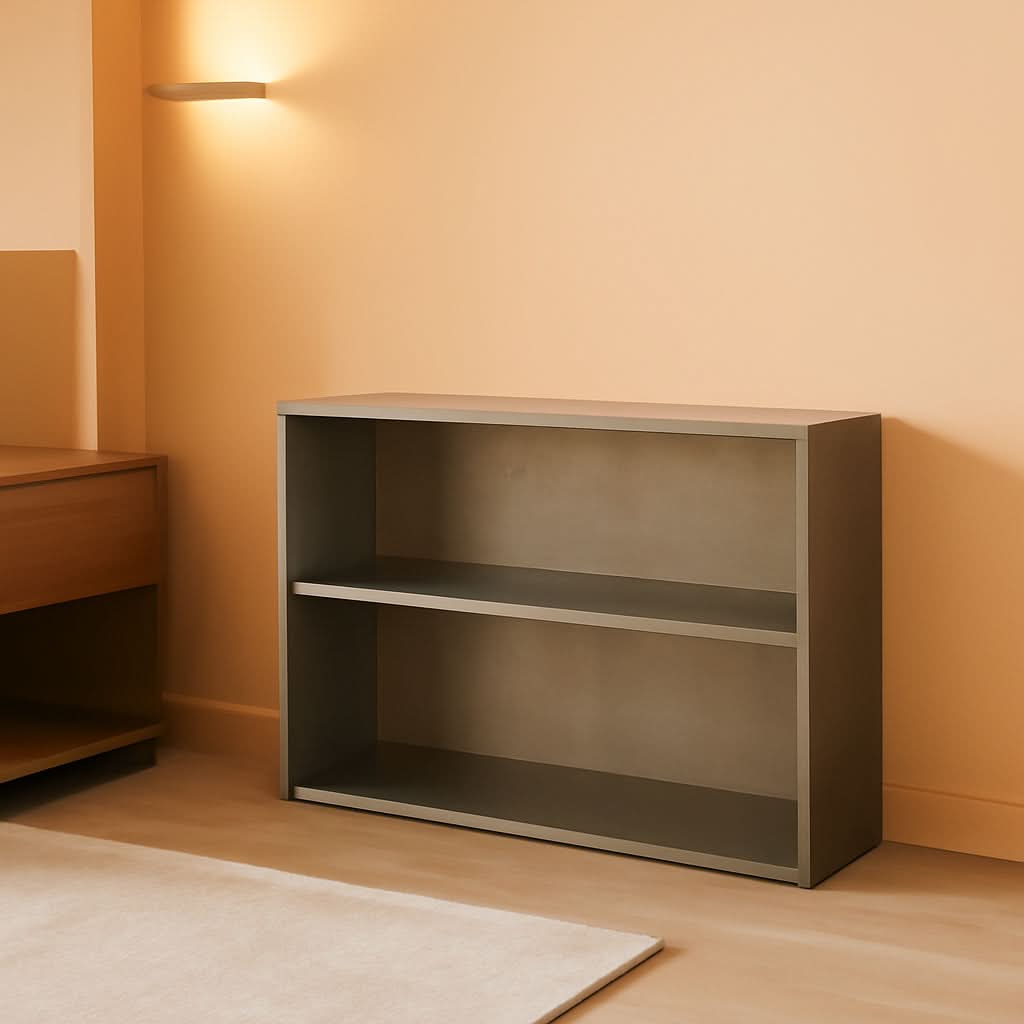 Two Shelf Storage Cabinet 24In Grey Wash Kids Bookshelf