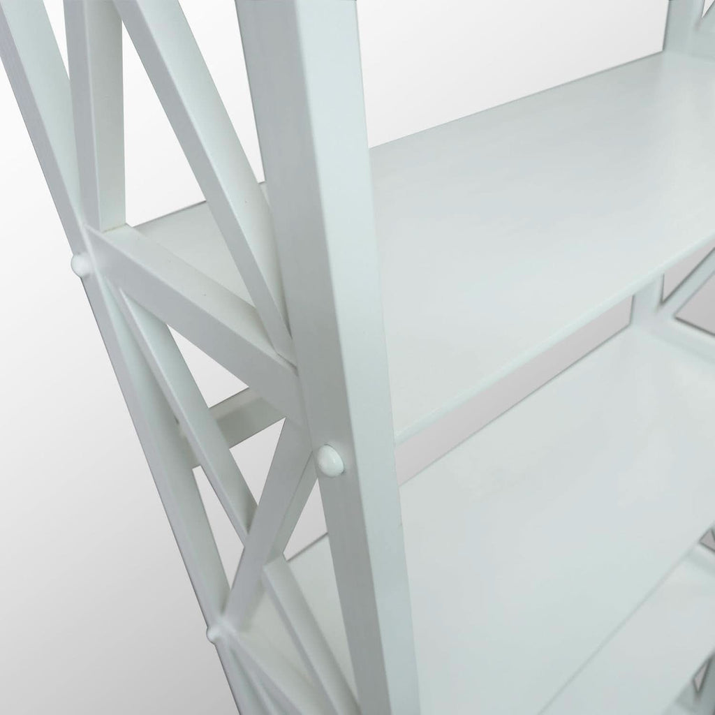 Montego 3 Shelf Bookcase White Modern X Design Storage