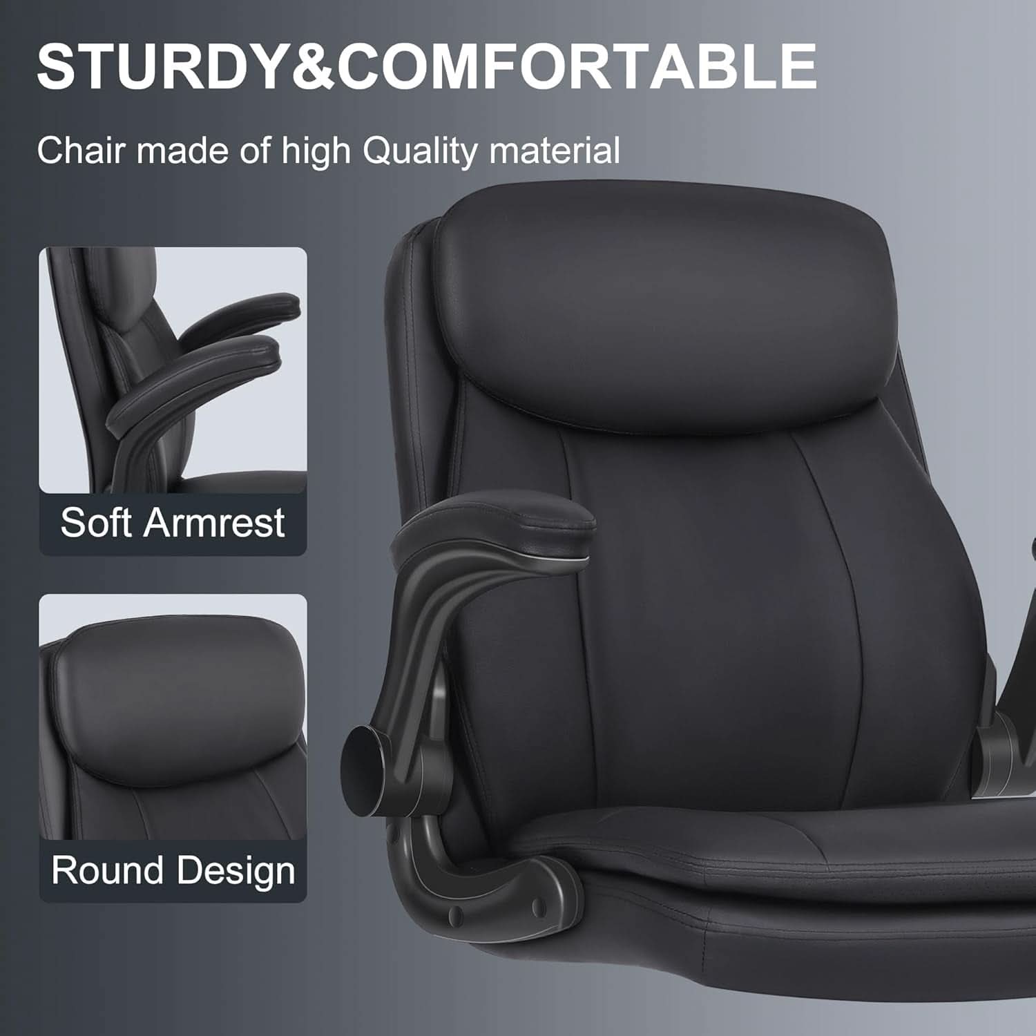 Adjustable Height Leather Drafting Chair For Standing Desk