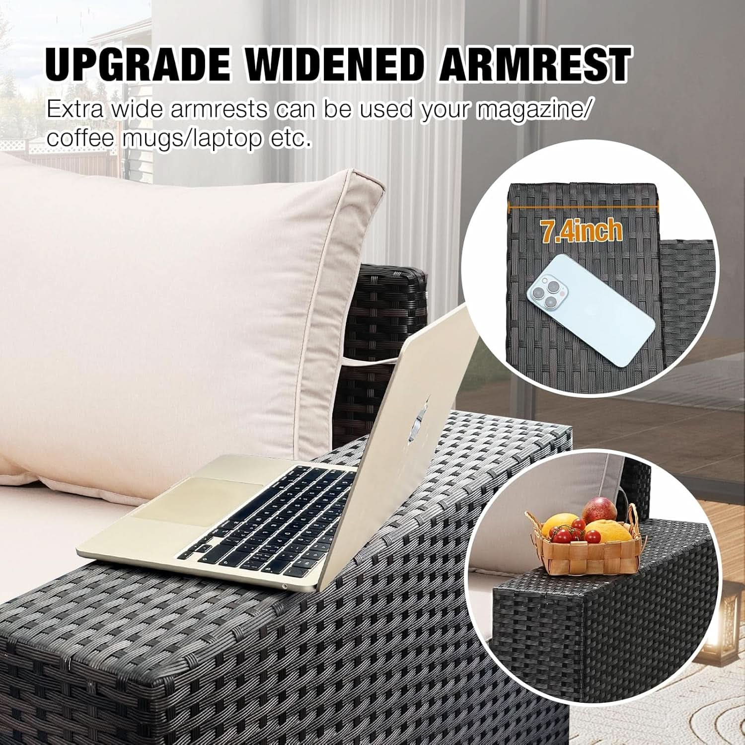 All-Weather Wicker Outdoor Sectional Sofa Set with Cushions