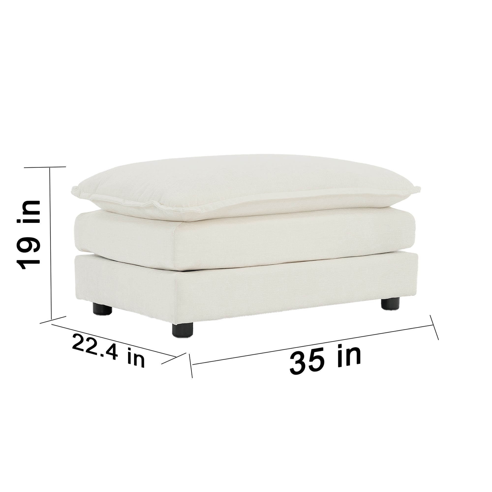 Modular Sectional Sofa for Living Room, U Shaped Couch 5 Seater Convertible with Ottoman