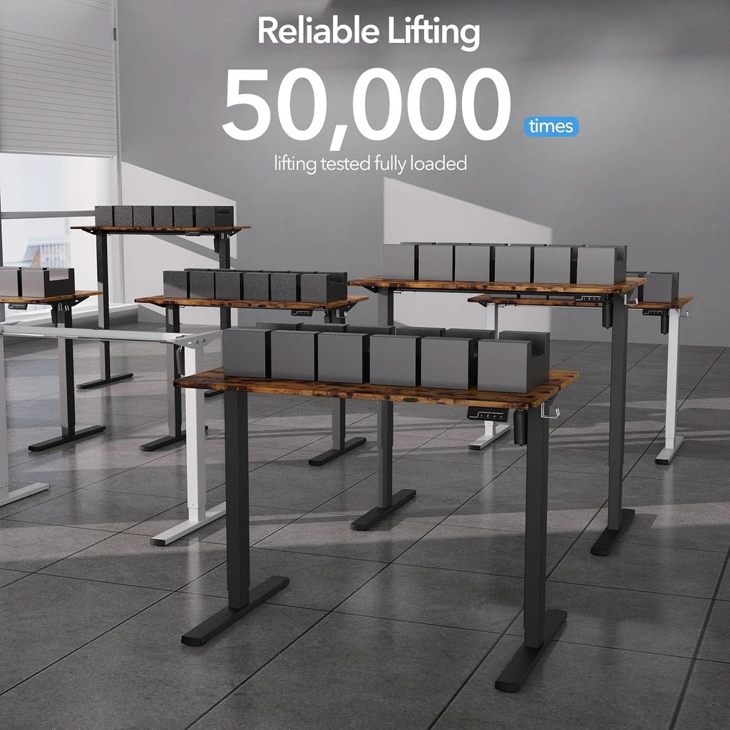 Electric Standing Desk 40x24 Adjustable Height Rustic Brown