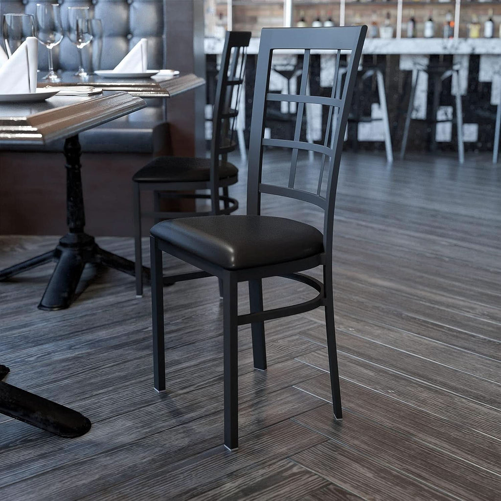 Hercules Series Window Back Restaurant Chair Black