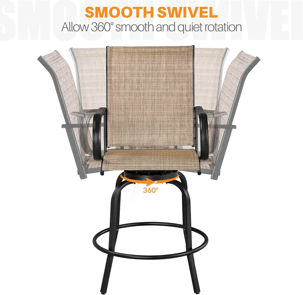 Outdoor Swivel Barstools Set of Four for Comfort